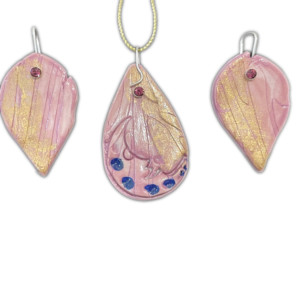 Cercei și pandantiv Semilună - roz